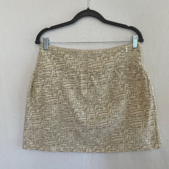 TEEZHER Size Large Flat Waistband Pull On Skort Taupe & Cream Tweed Look Print - Picture 5 of 5